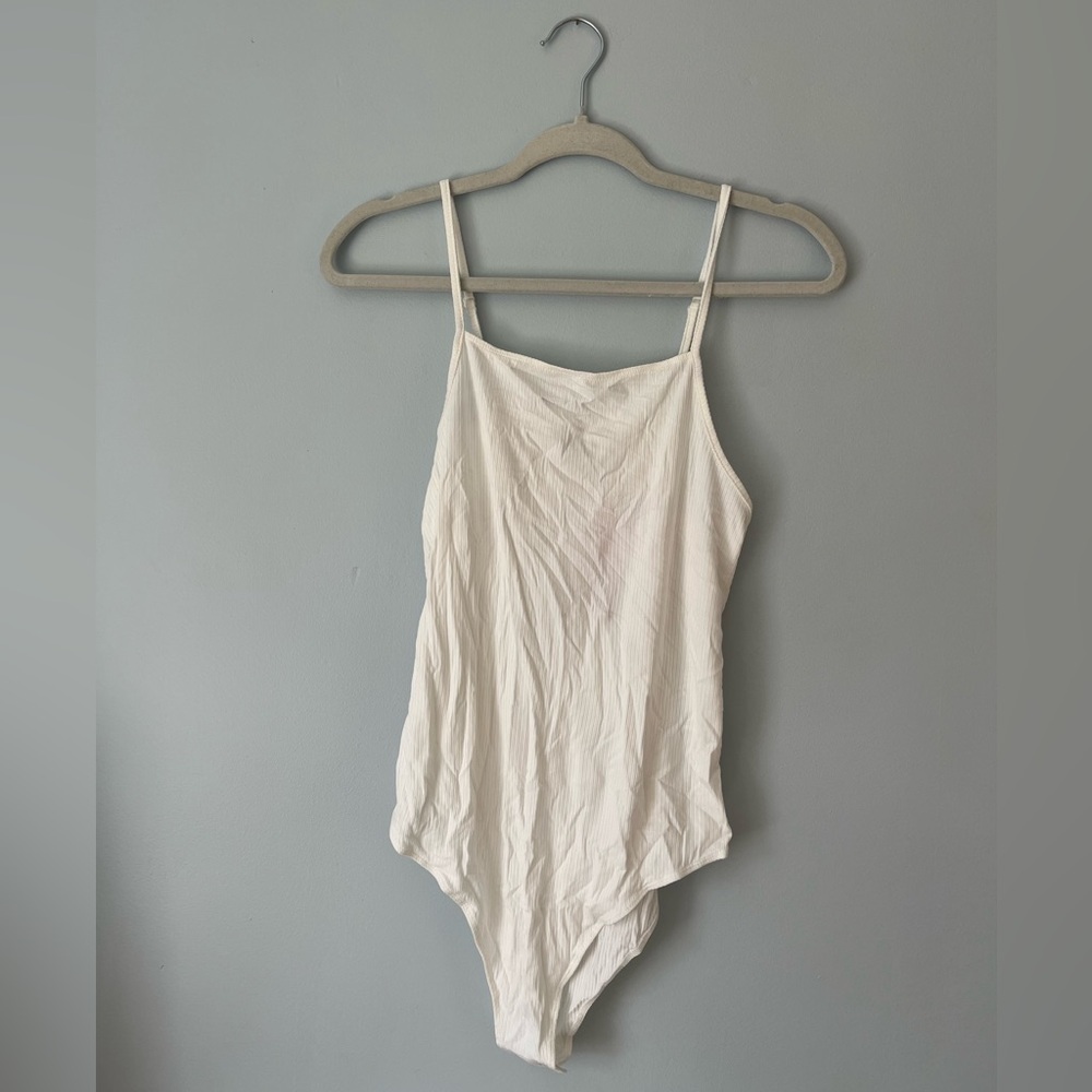 Wild Fable - Cream Ribbed Spaghetti Strap Bodysuit